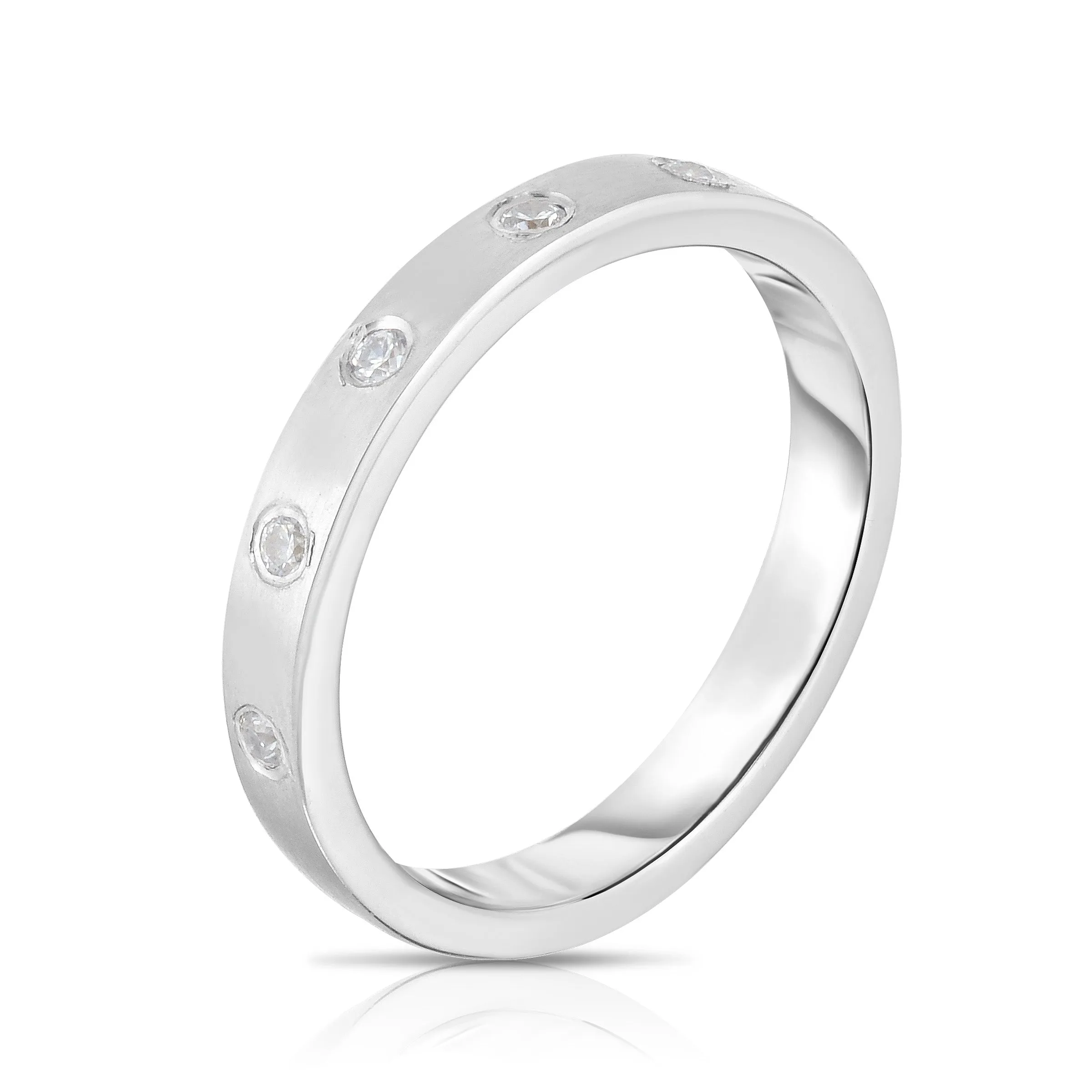 0.15Ct Burnish Diamond Ring in 14K Gold