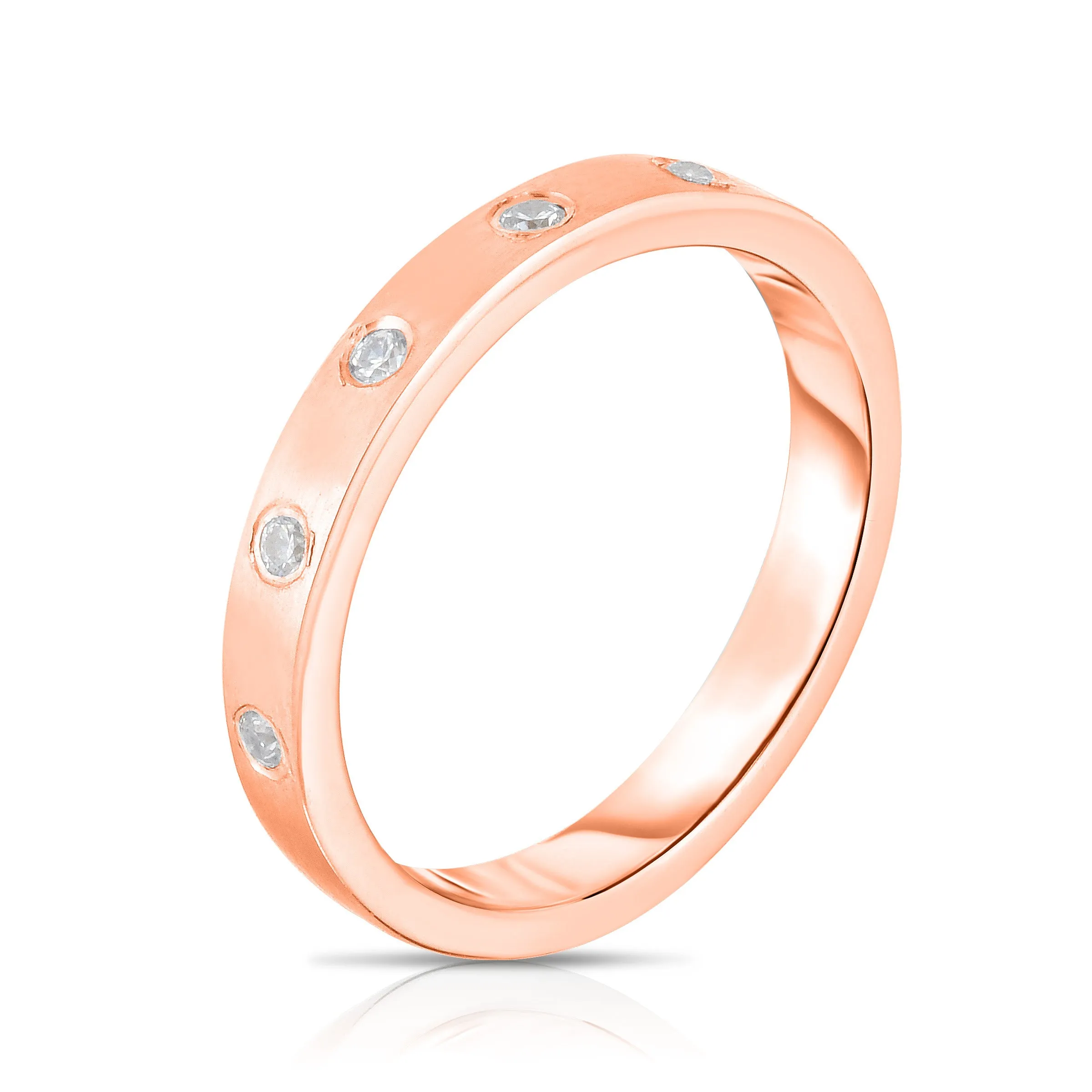 0.15Ct Burnish Diamond Ring in 14K Gold