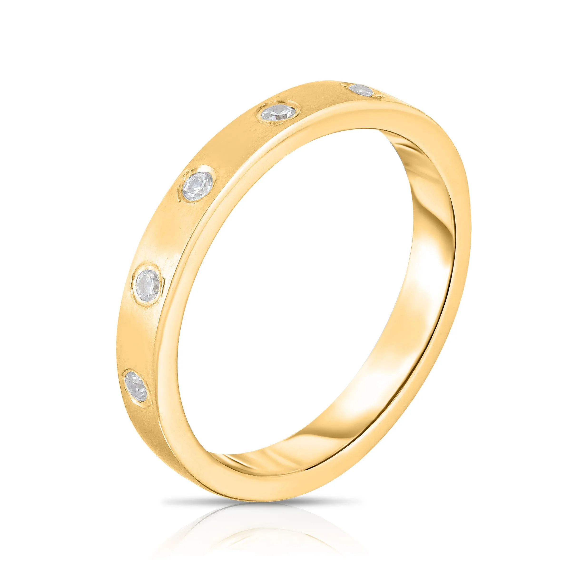 0.15Ct Burnish Diamond Ring in 14K Gold