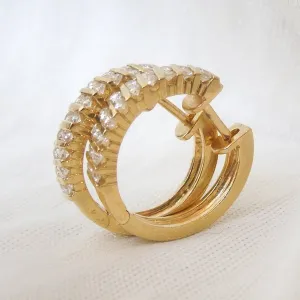 0.40ct Diamond and 18K Yellow Gold Snuggy Hoops