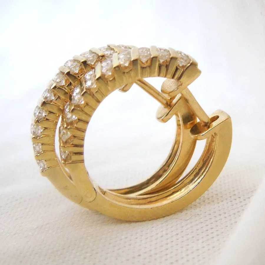 0.40ct Diamond and 18K Yellow Gold Snuggy Hoops