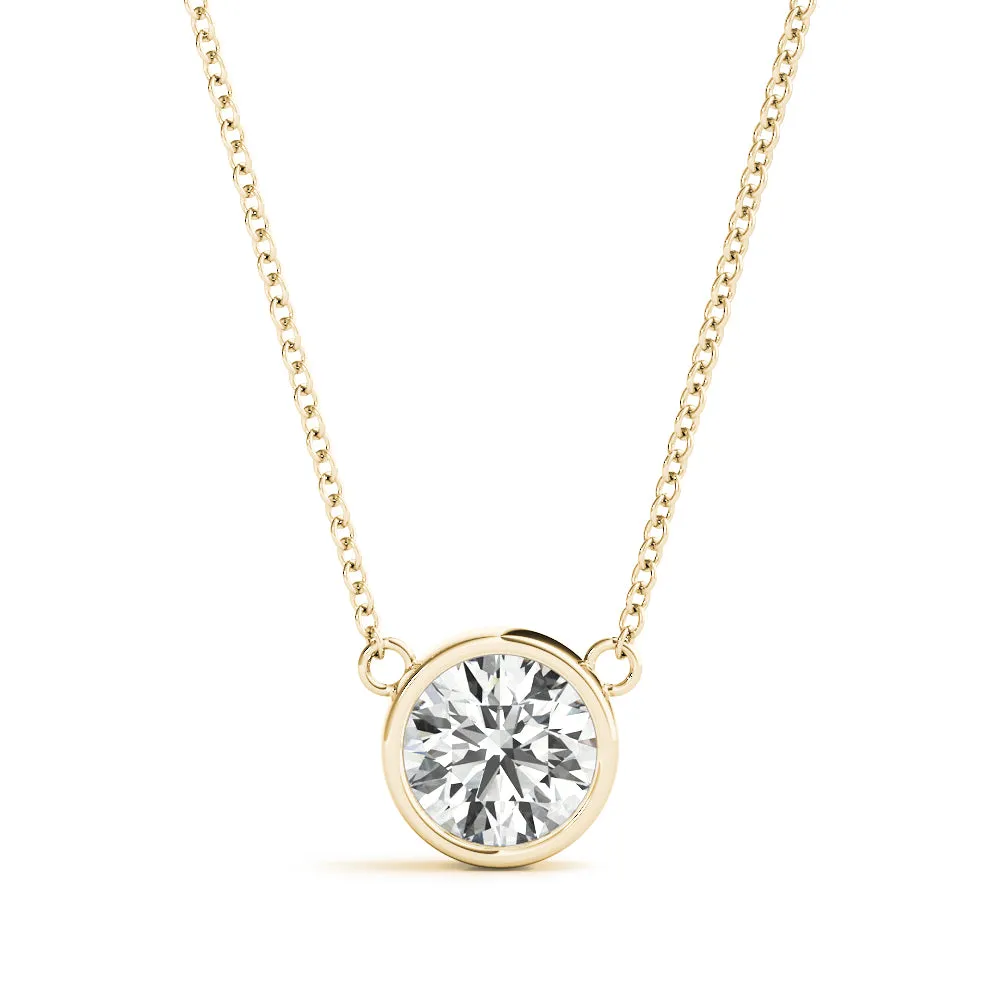0.50 Ct and 1.00 Ct Diamond Necklace, 14K Gold Lab Grown Diamond Solitaire Pendant