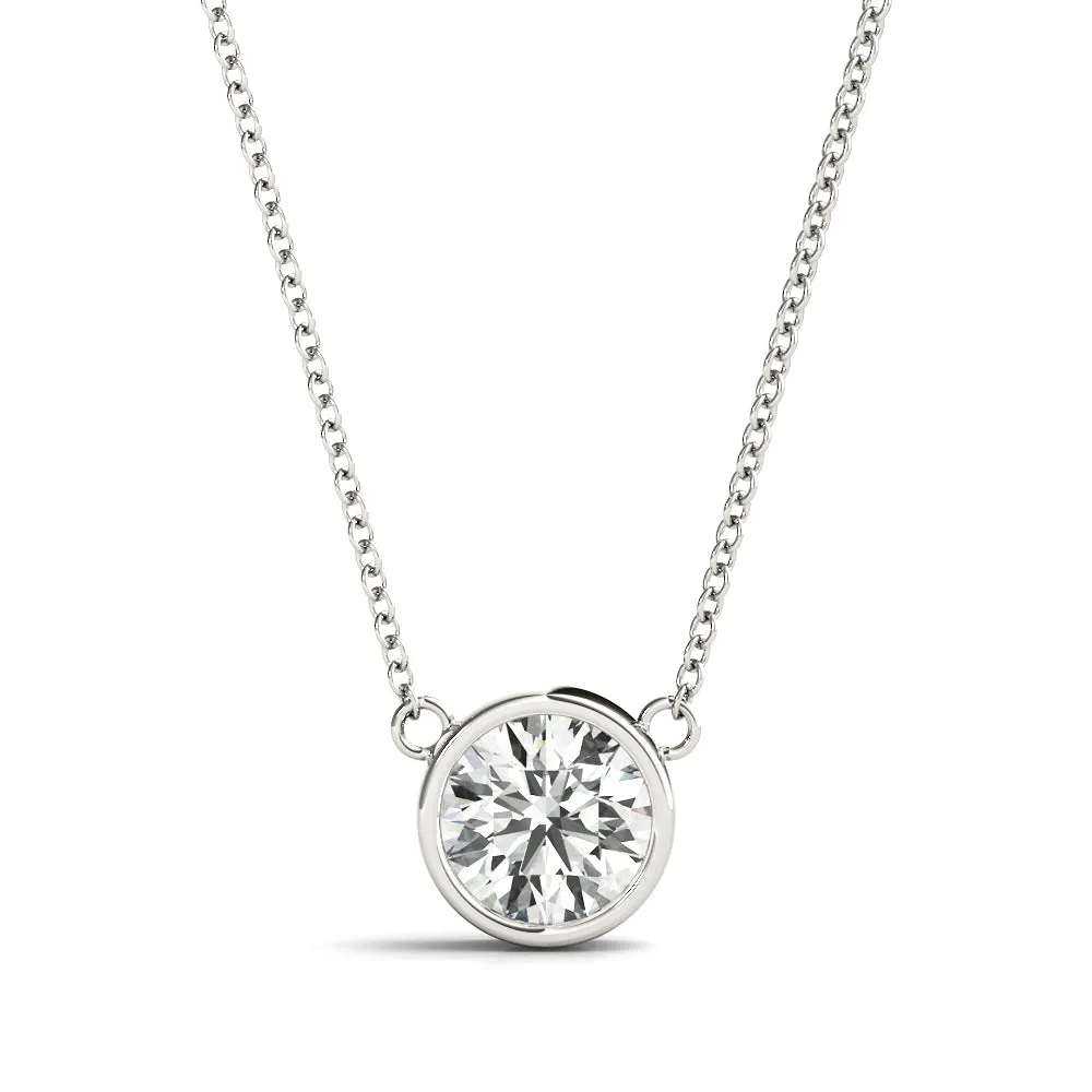 0.50 Ct and 1.00 Ct Diamond Necklace, 14K Gold Lab Grown Diamond Solitaire Pendant
