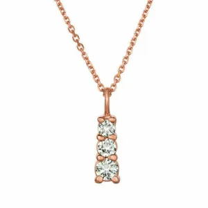 0.60 Carat Natural Diamond Necklace Pendant 14K Rose Gold G SI 18 inches chain