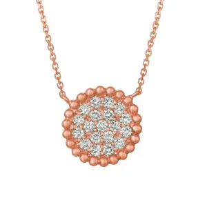 0.75 Carat Natural Diamond Necklace 14K Rose Gold G SI Bubble Collection