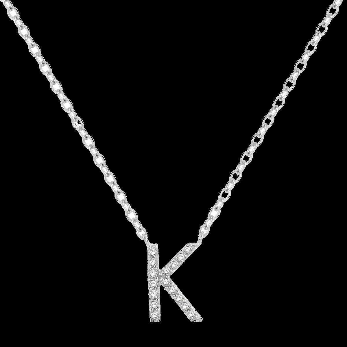 10K 0.05ct Diamond Initial-K Necklaces