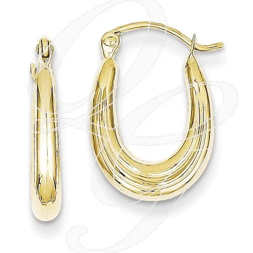 10k Fancy Small Hoop Earrings
