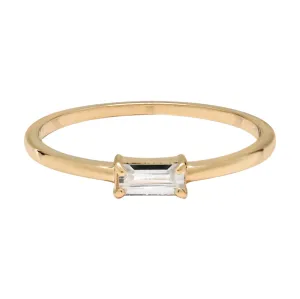 10k Solid Gold Horizontal Baguette Ring