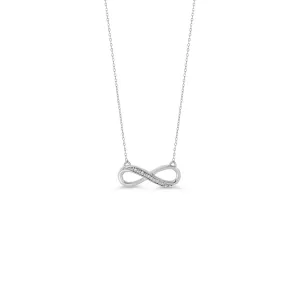 10K White Gold (0.021ct) Diamond Infinity Necklace