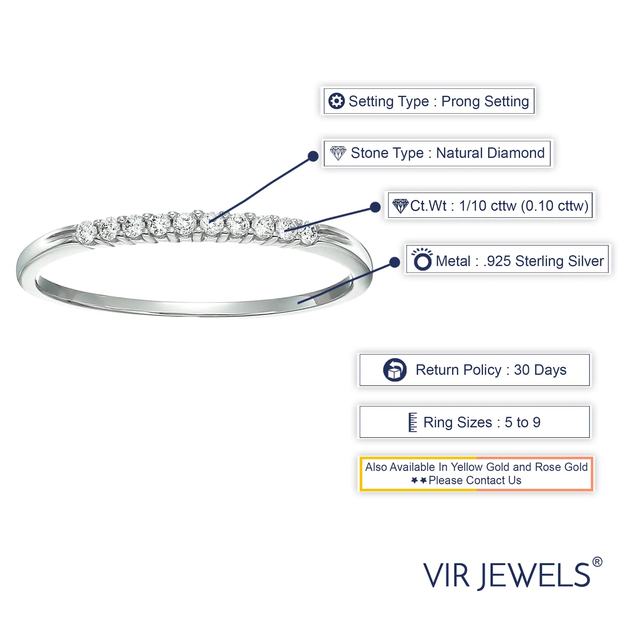 1/10 cttw Diamond Wedding Band in Sterling Silver