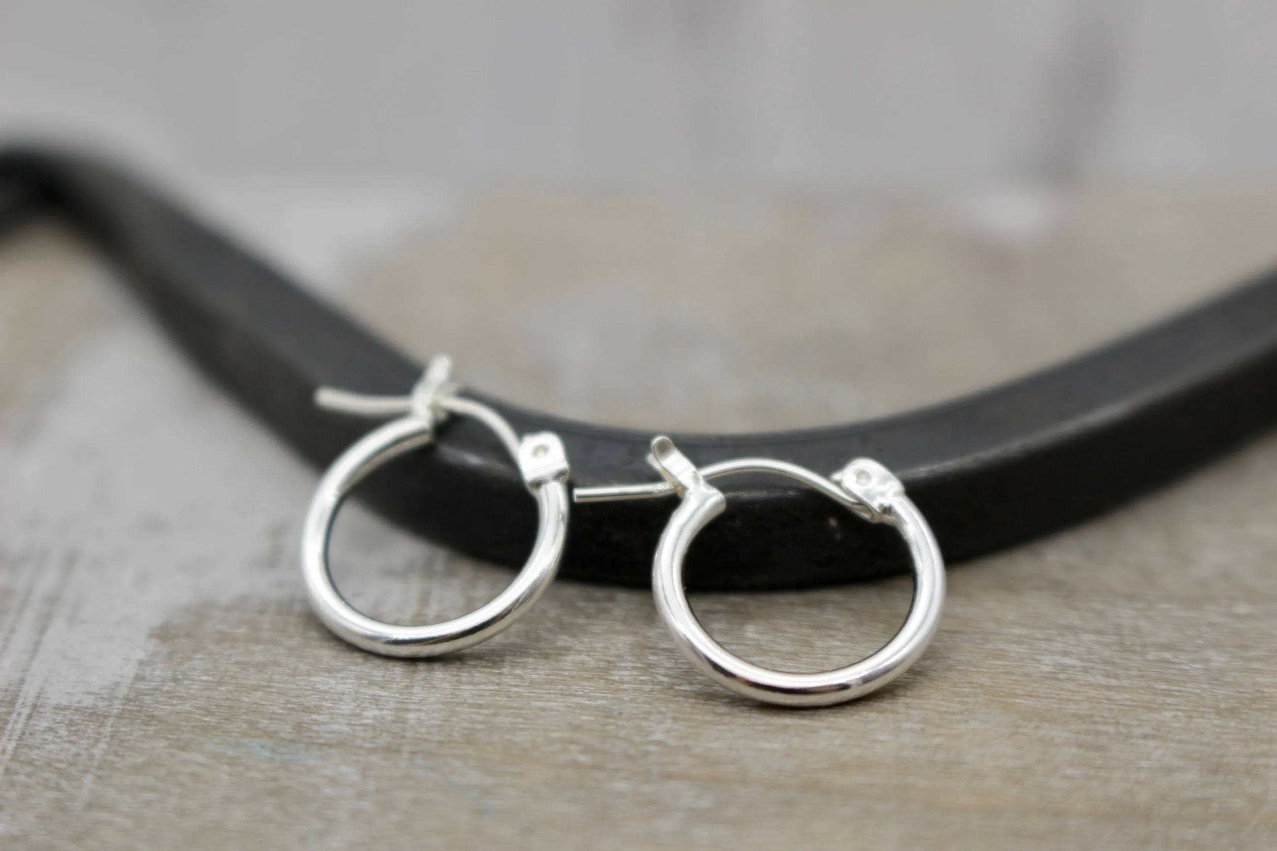 1/2 inch sterling silver hoop earrings