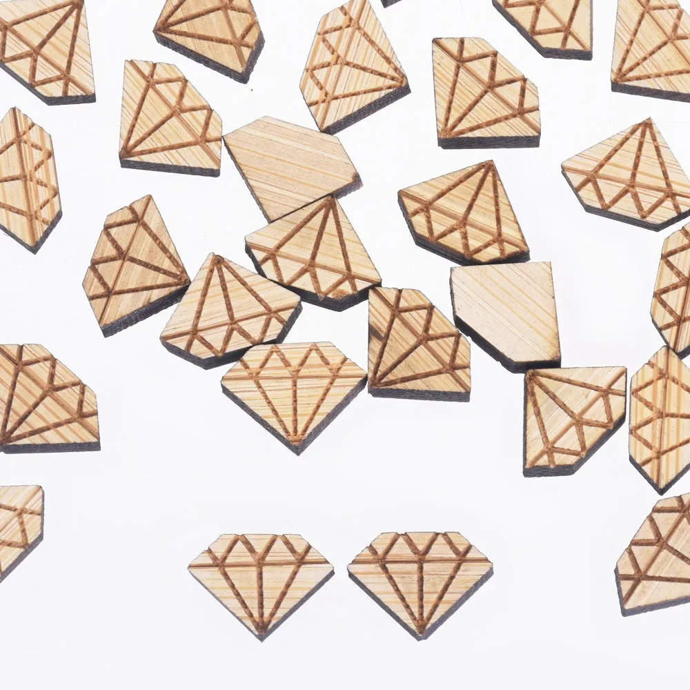 12*8mm Diamond Wood Charm Laser Cut Diamond Shapes wooden earrings Charms Cabochons Supplies 6pcs 10261162