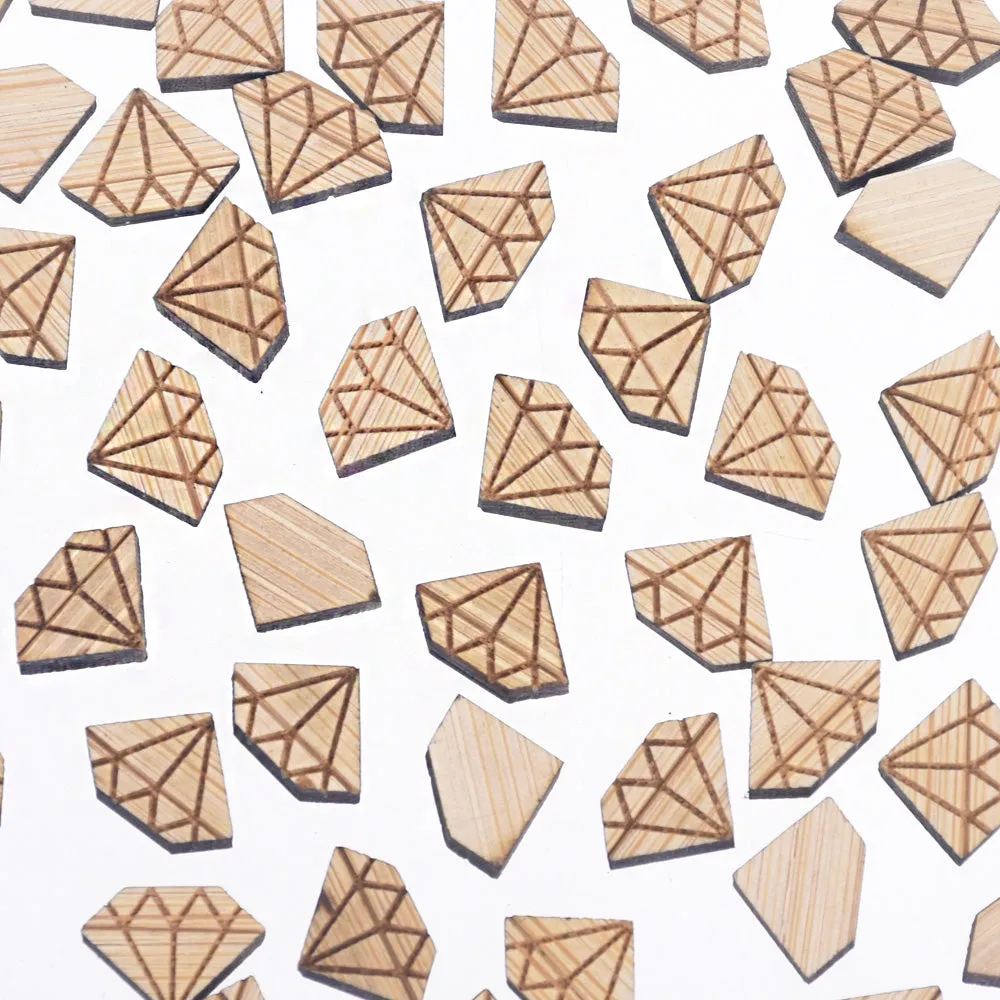 12*8mm Diamond Wood Charm Laser Cut Diamond Shapes wooden earrings Charms Cabochons Supplies 6pcs 10261162