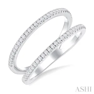 1/3 ctw Split Twin Ring Illusion Round Cut Diamond Lightweight Fashion Ring in 10K White Gold