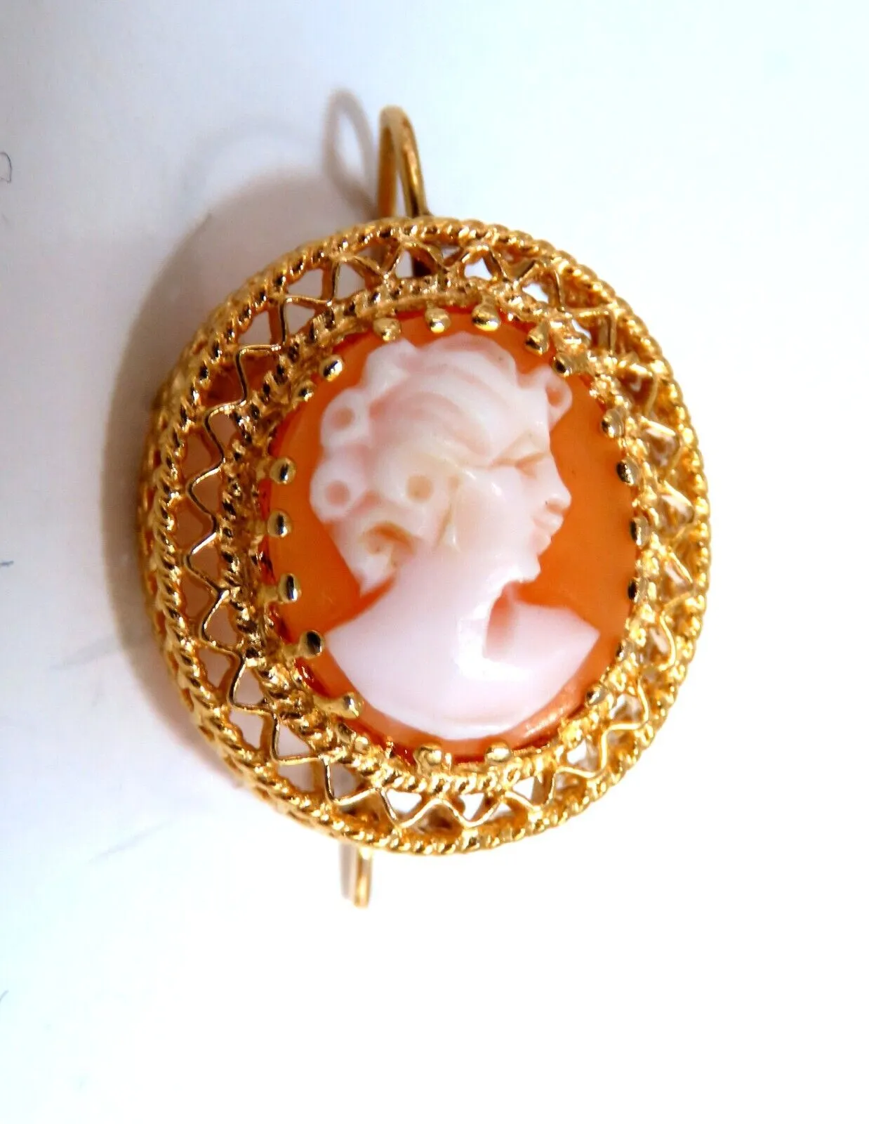 13mm Cameo Earrings 14kt Loop wire