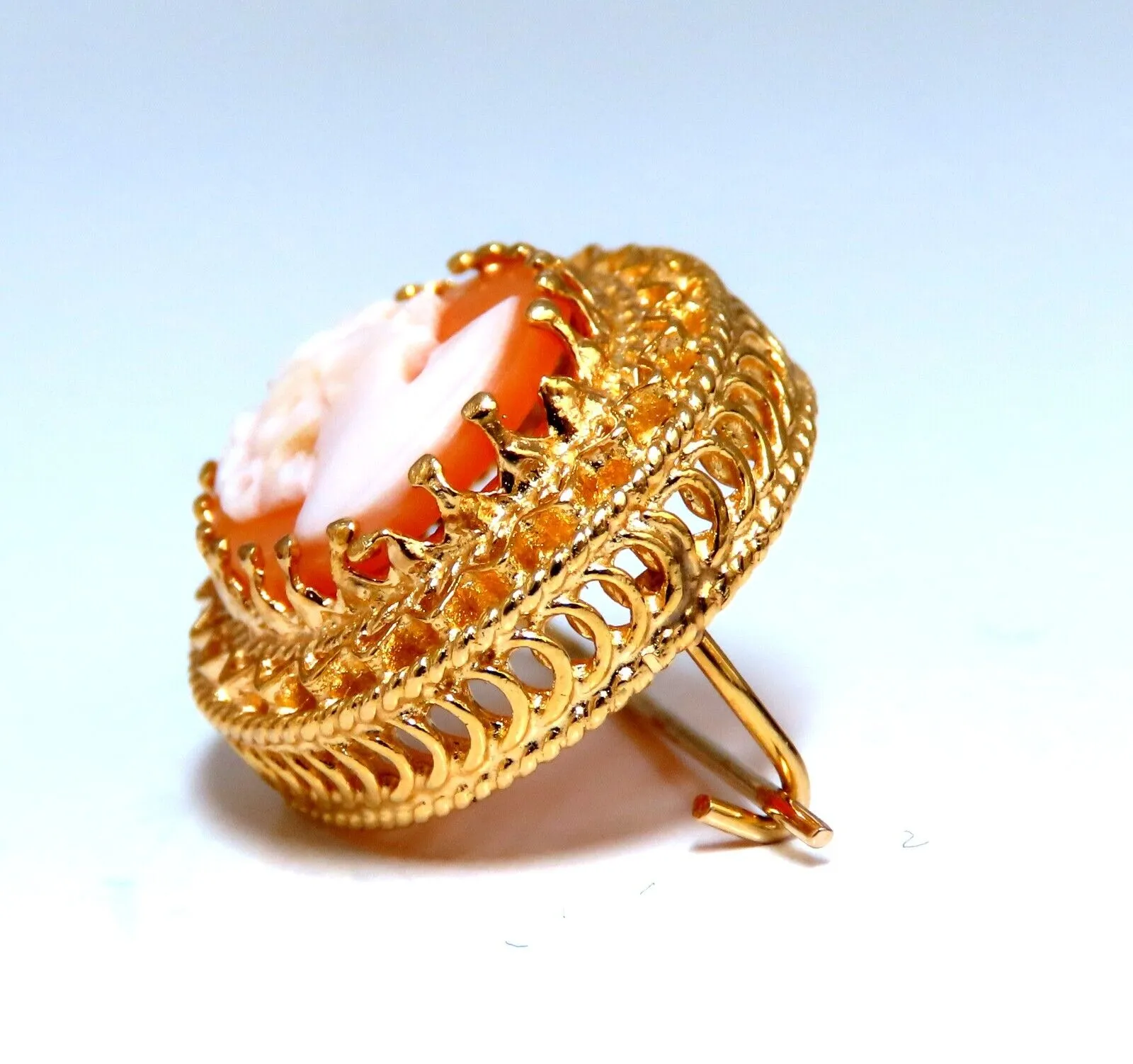 13mm Cameo Earrings 14kt Loop wire