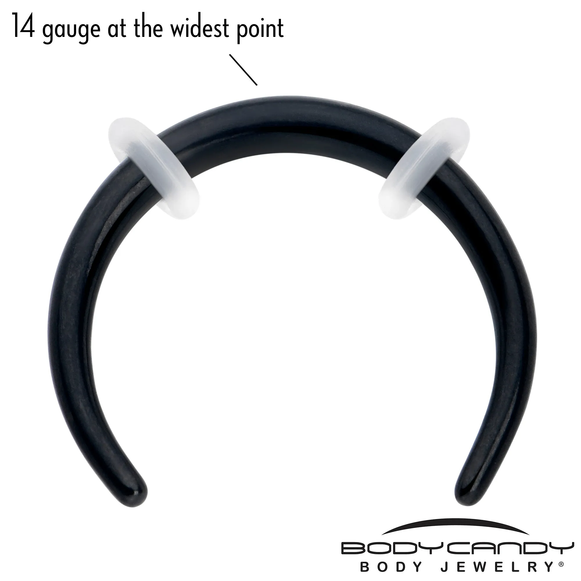 14 Gauge 3/8 Black Pincher Crescent Taper