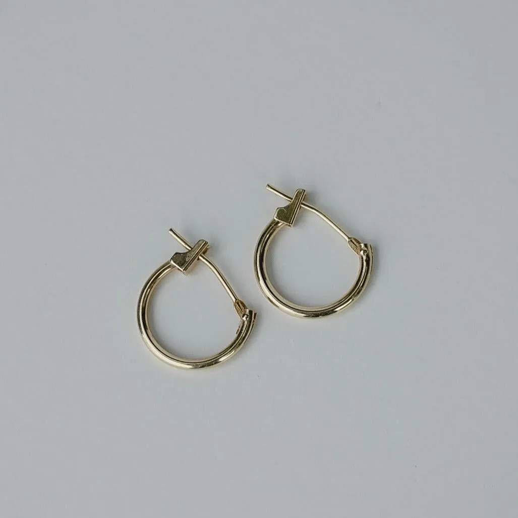 14 Karat Yellow Gold Everyday Huggie Hoop Earrings - Choose your Size