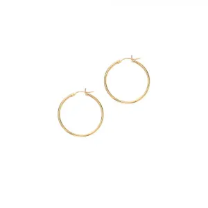 14 Karat Yellow Gold Small Hoop Earrings