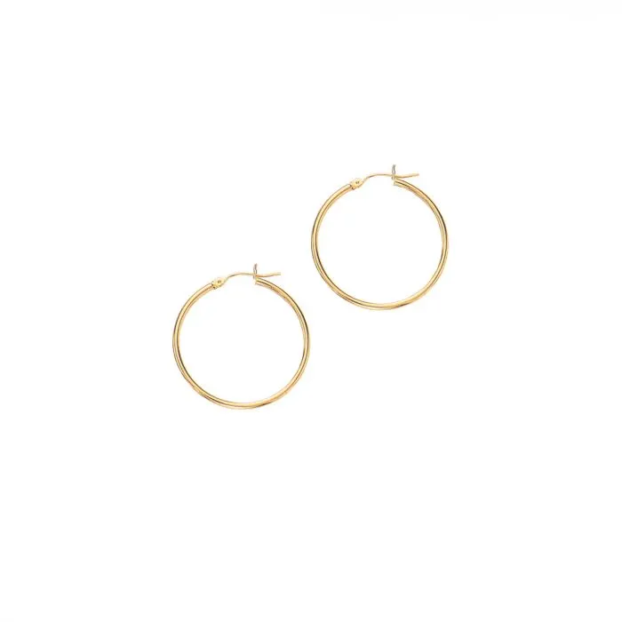14 Karat Yellow Gold Small Hoop Earrings