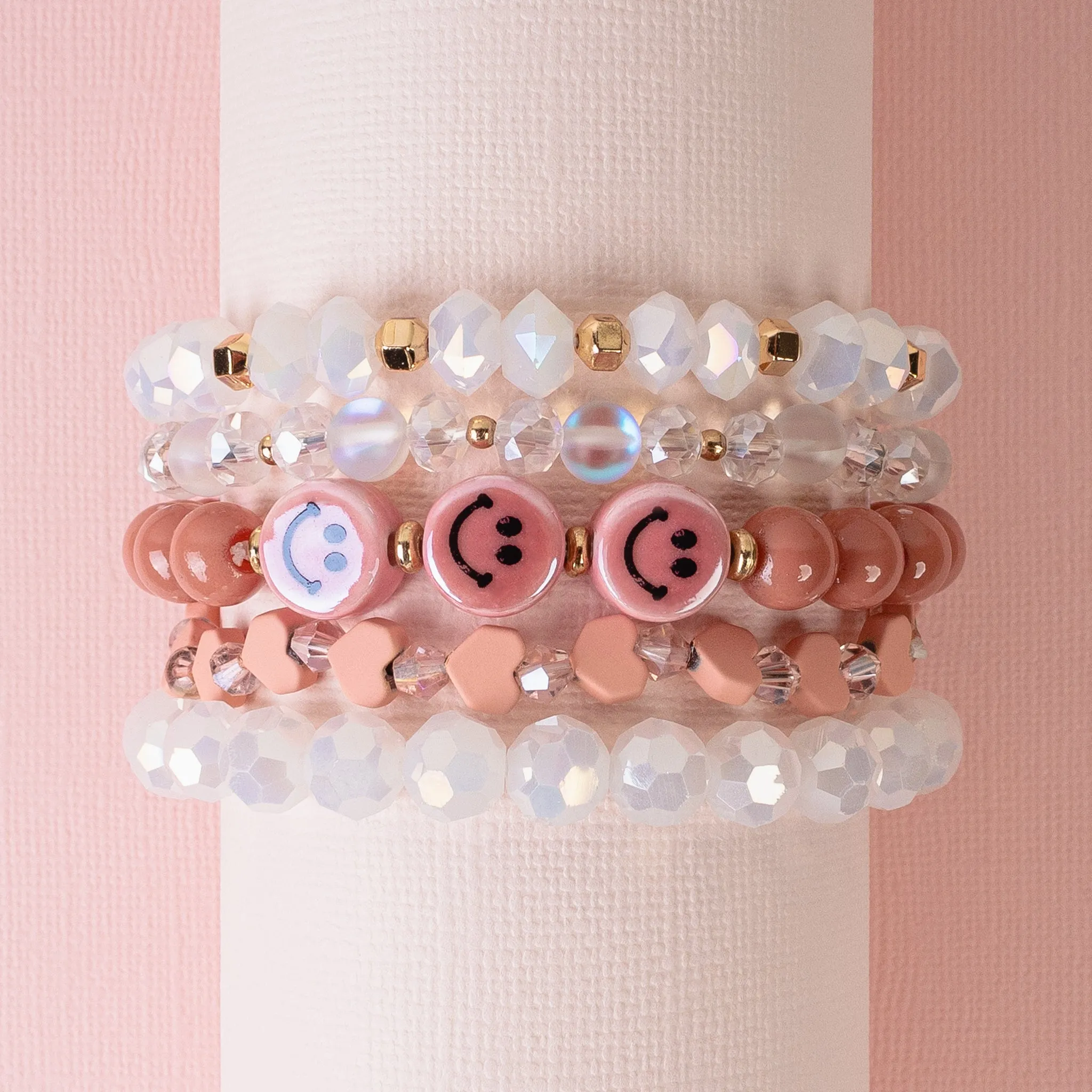 1413 - Stacked Bracelets - Pink
