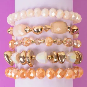 1431 - Crystal Stacked Bracelets - Gold