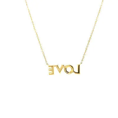 14K Diamond 'LOVE' Necklace Yellow Gold