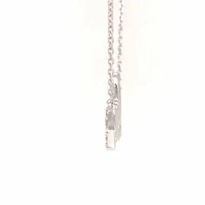 14K Diamond Script LOVE Necklace White Gold