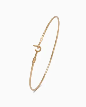 14K Gold Dainty St. John Hook Bracelet with Open Petroglyph, 1.5mm
