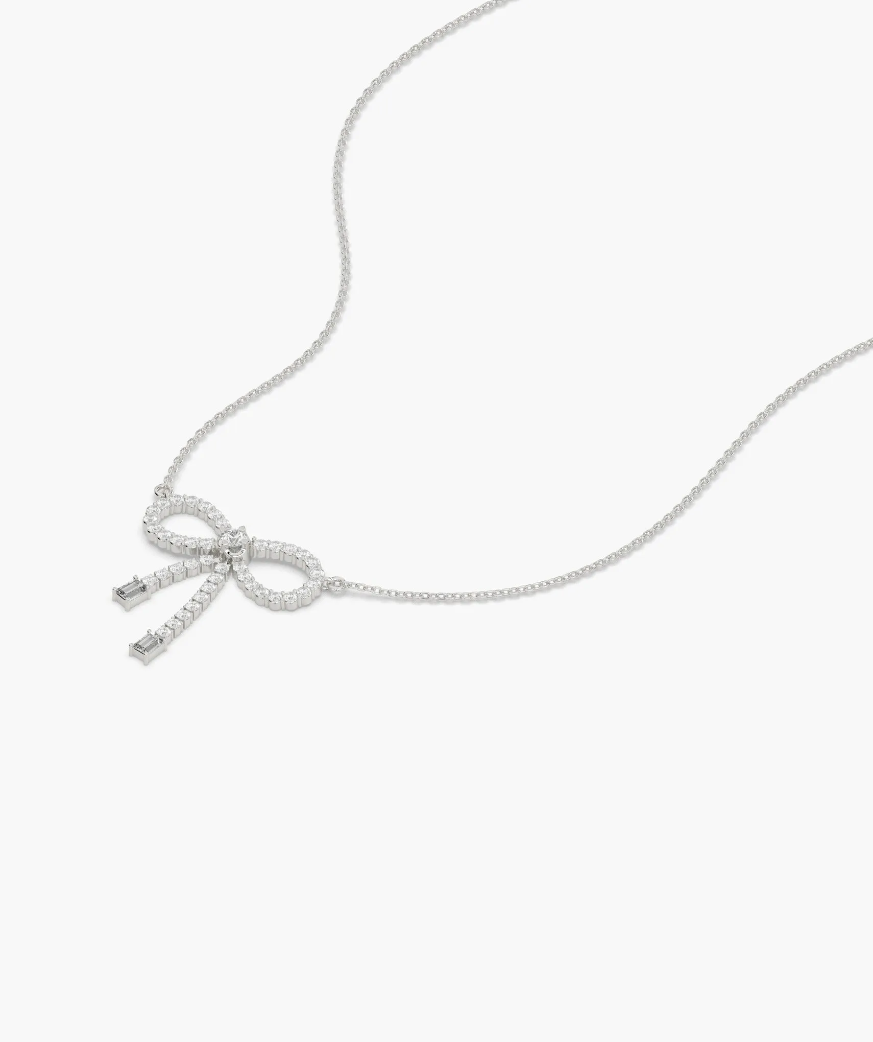 14K Gold Diamond Bow Necklace