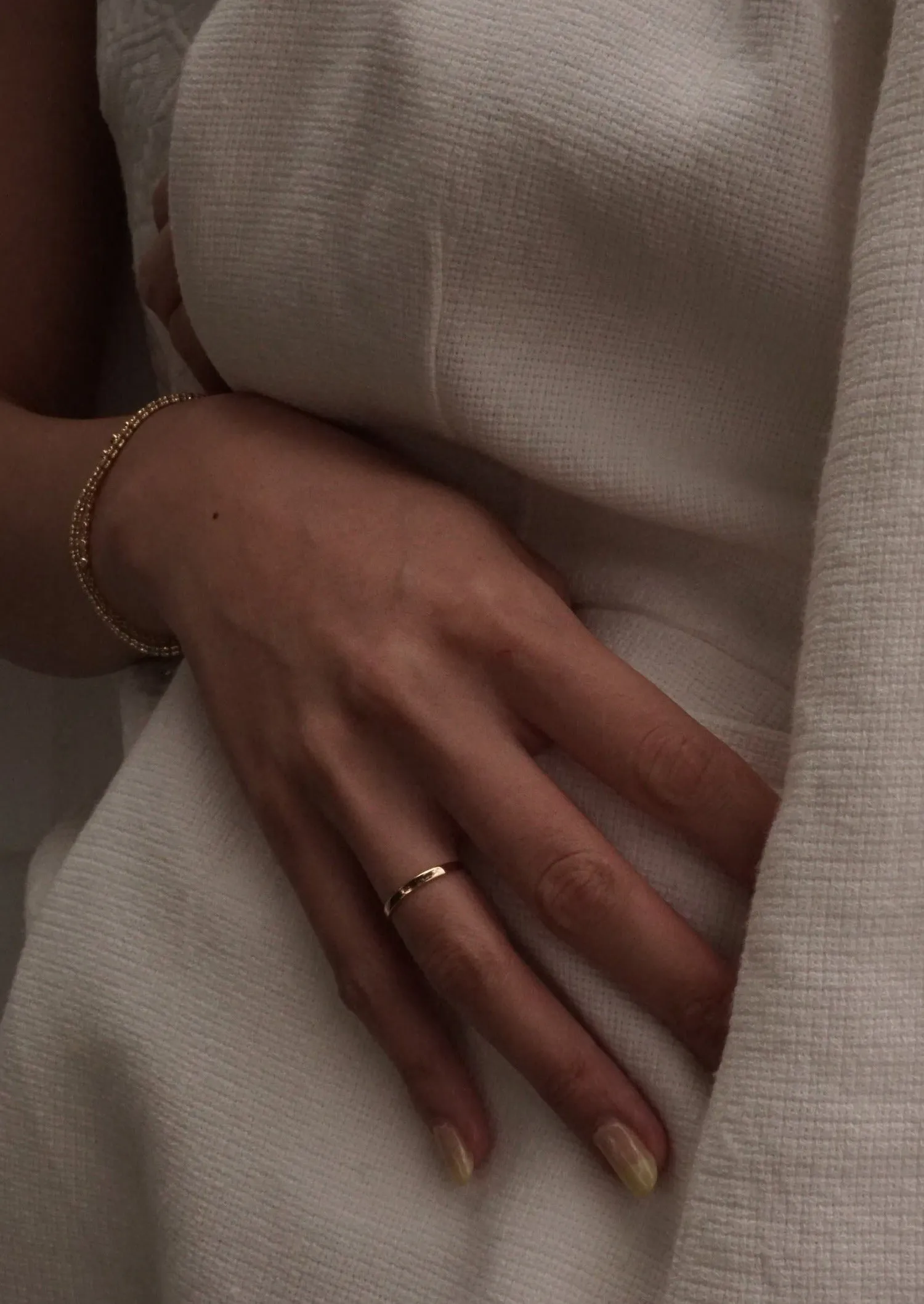 14K Gold Light Weight Skinny Plain Band