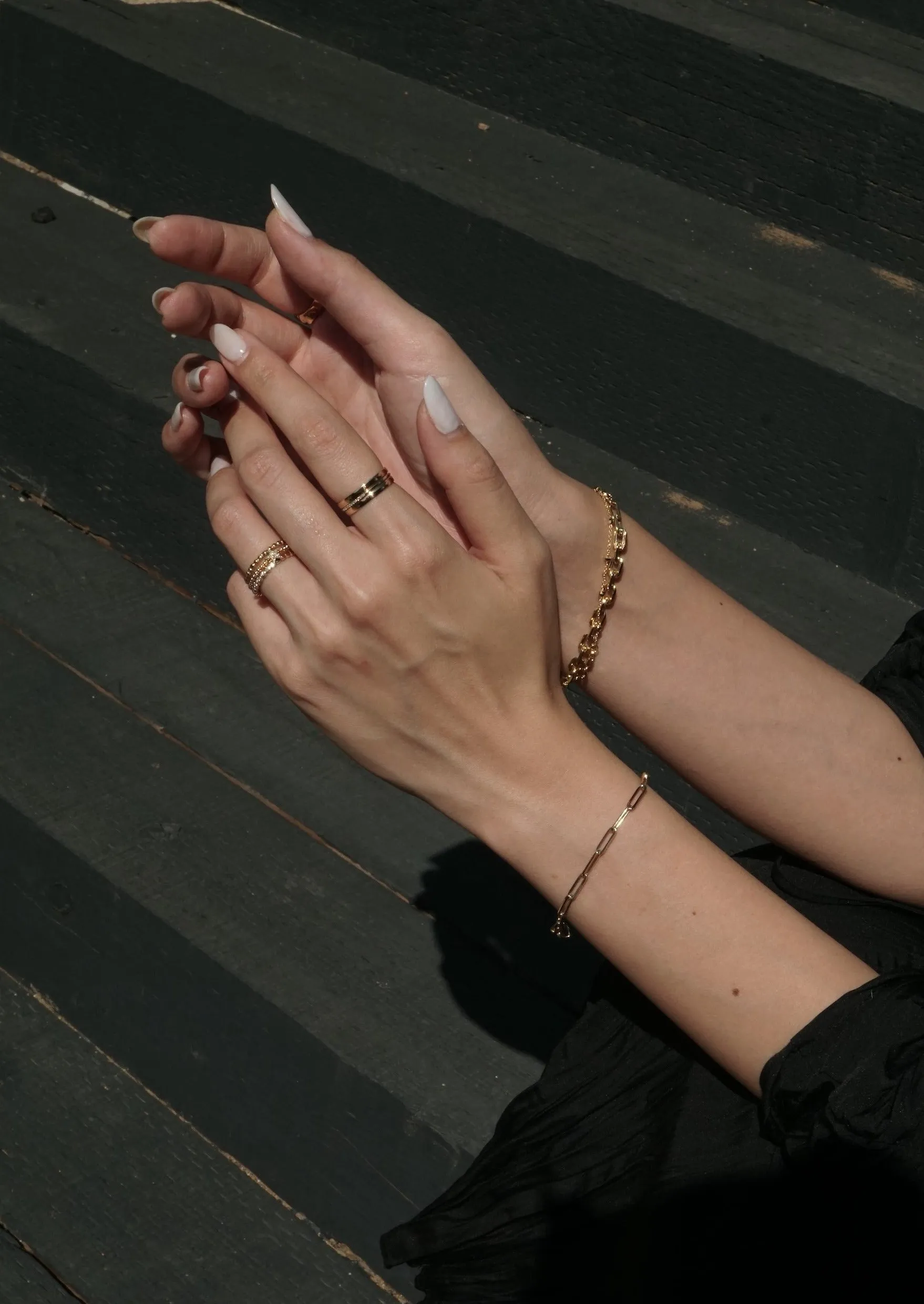 14K Gold Light Weight Skinny Plain Band