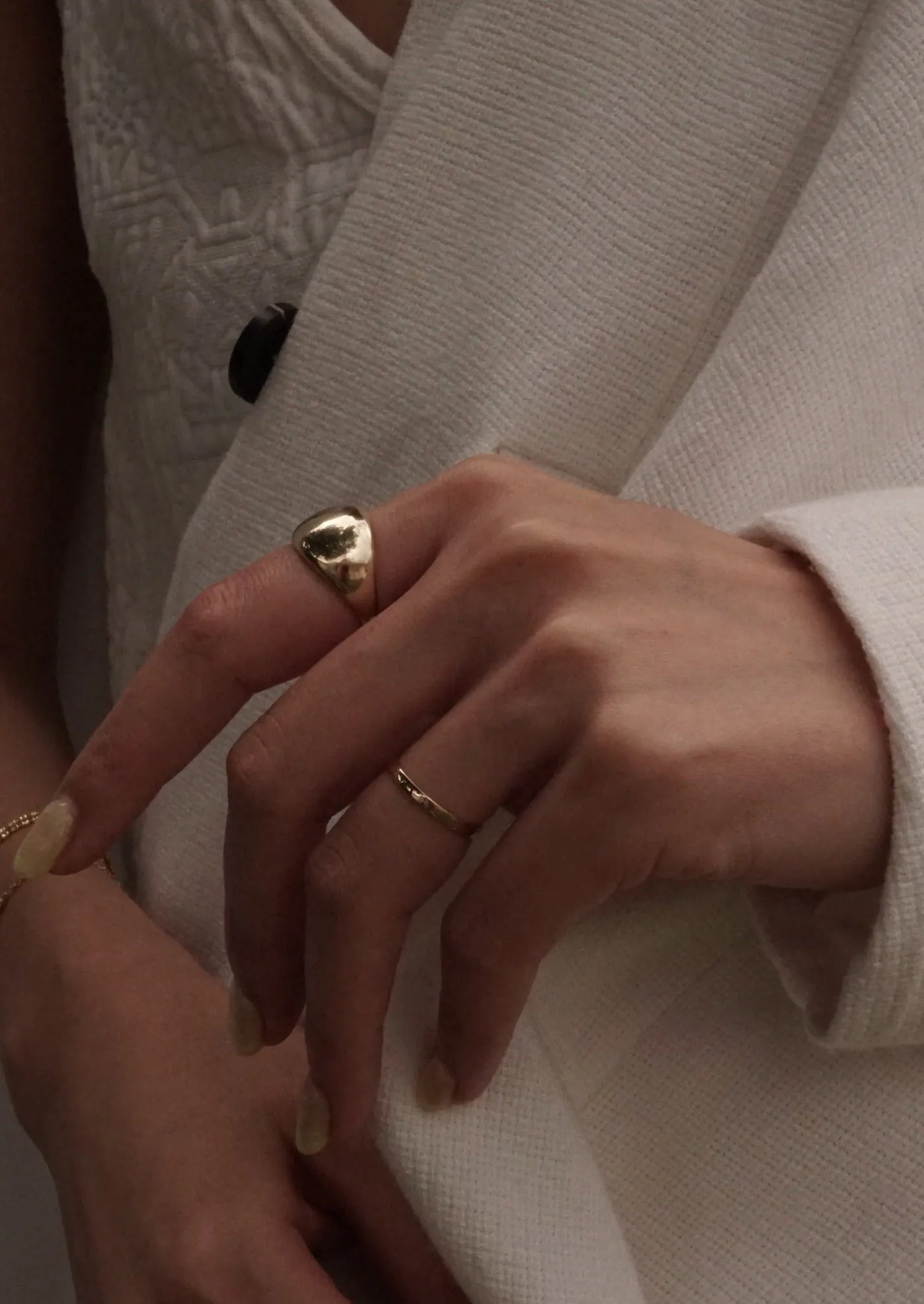 14K Gold Light Weight Skinny Plain Band