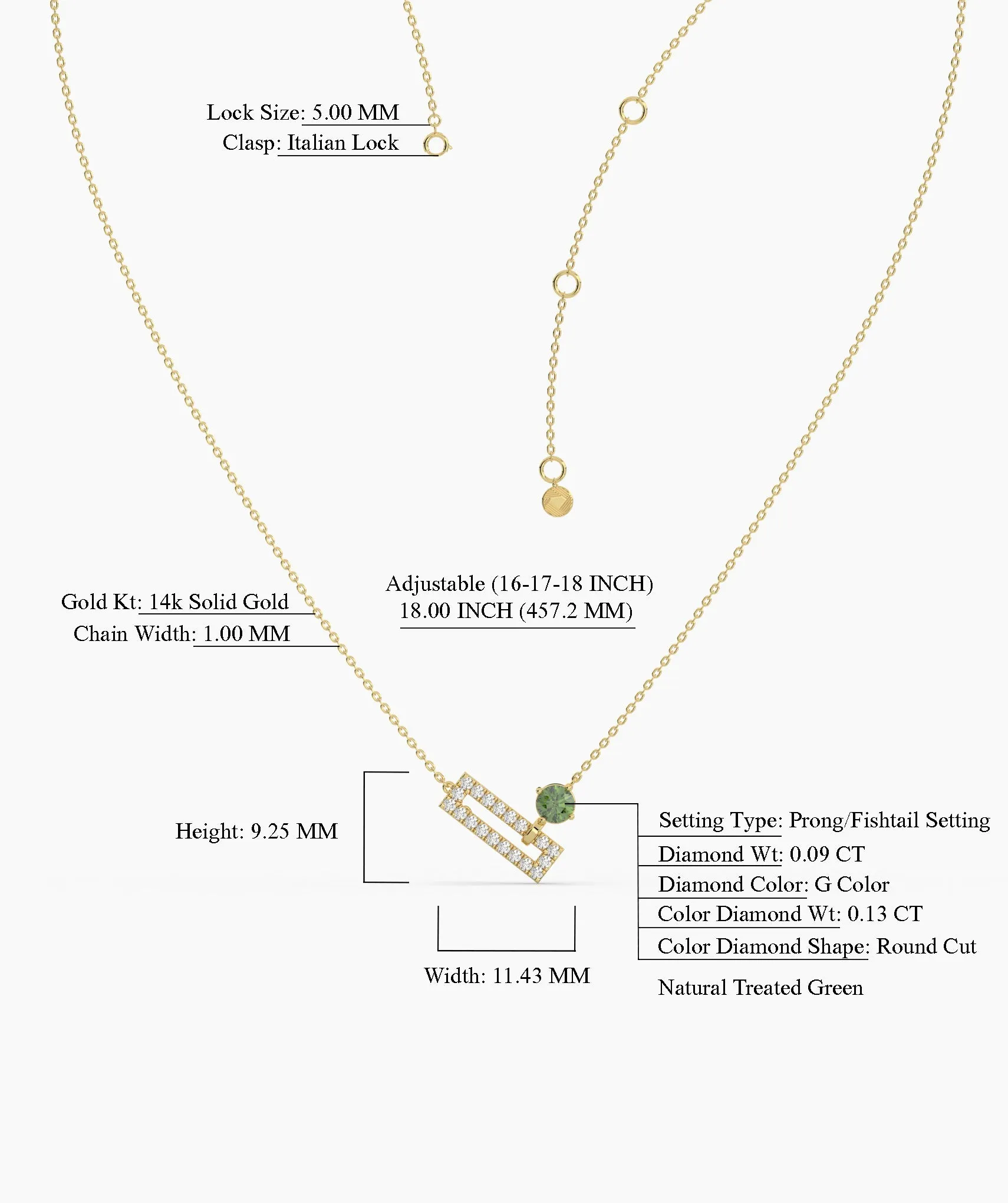 14K Gold Modern Diamond Necklace