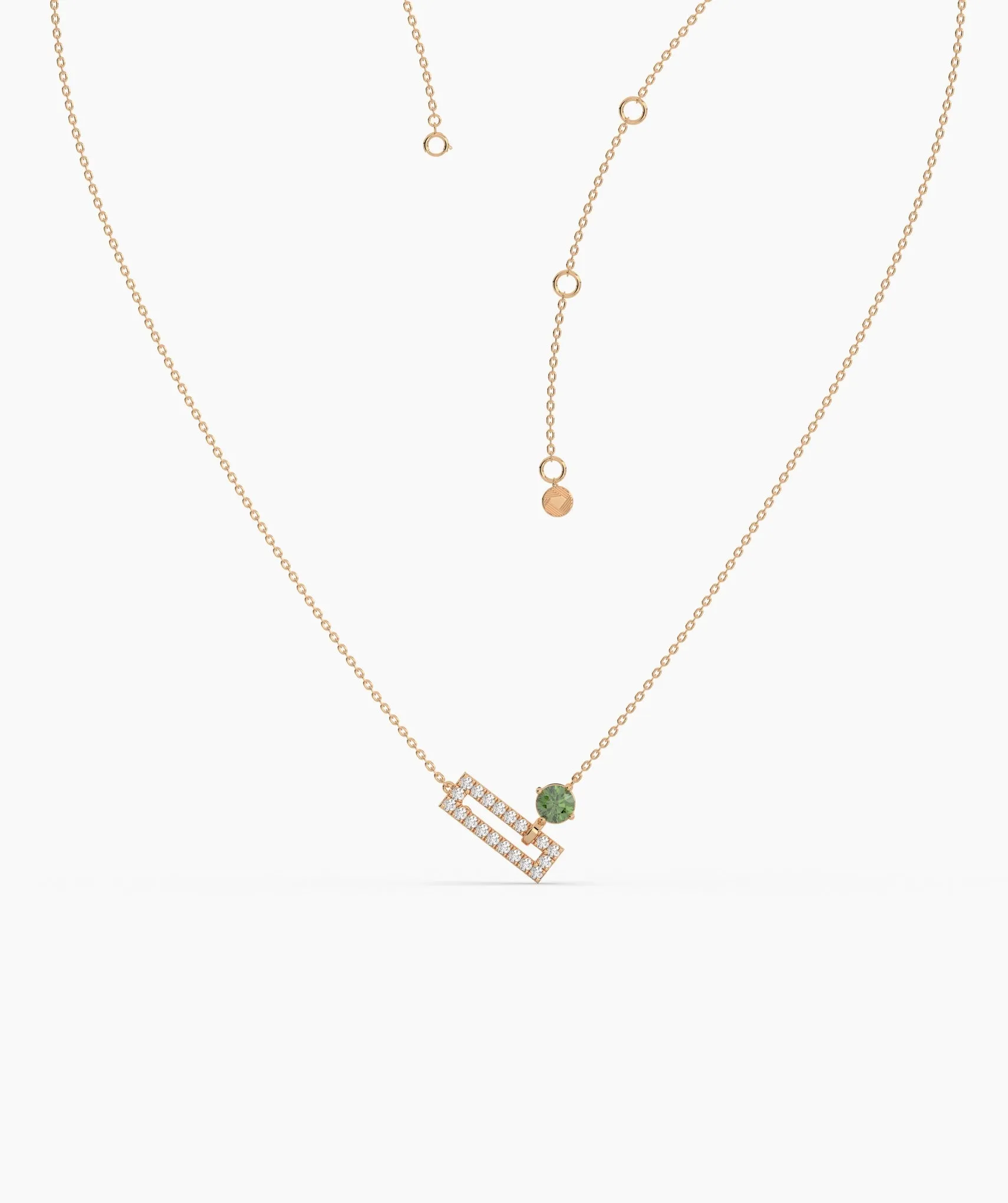 14K Gold Modern Diamond Necklace