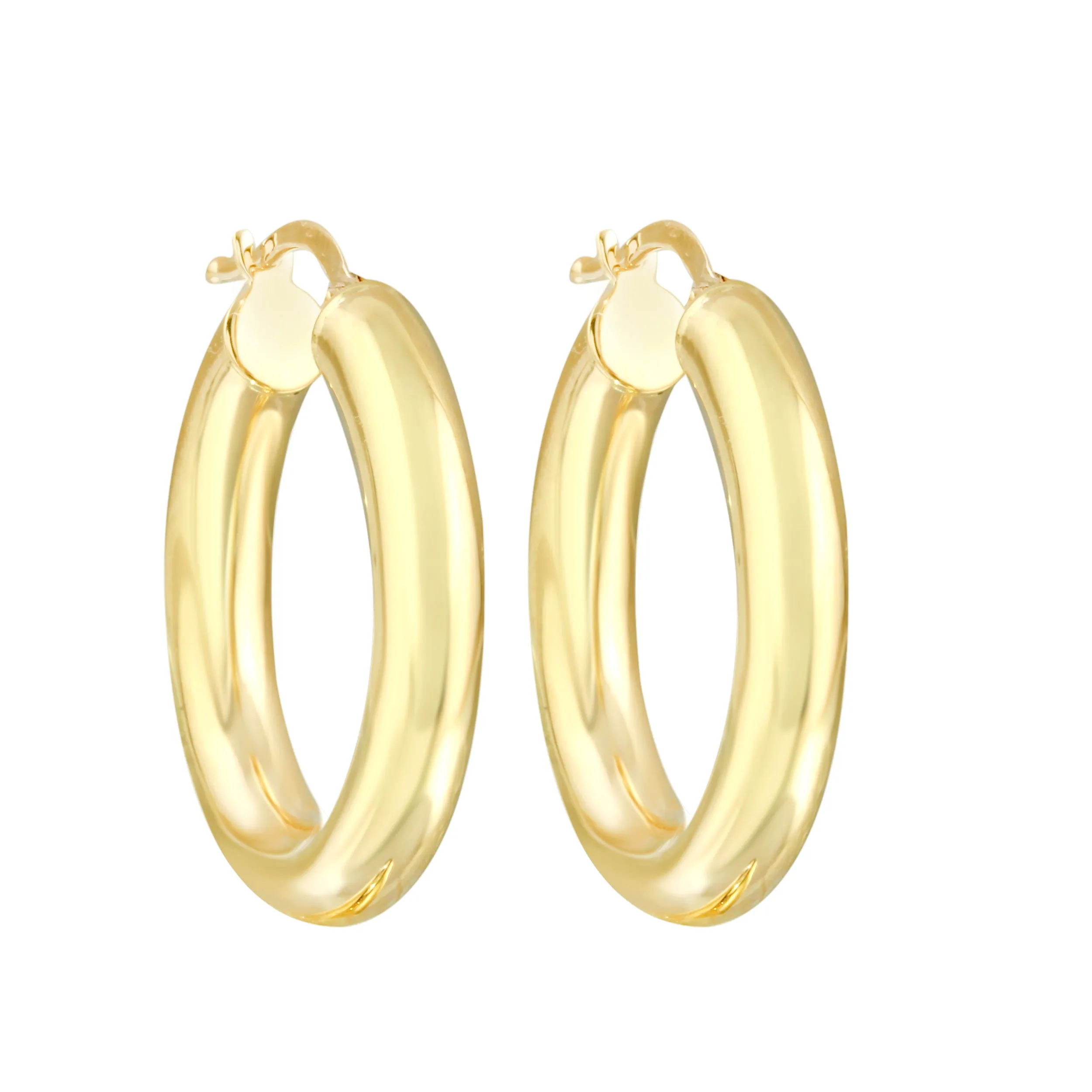 14k Gold Small Thick Hoop Earrings