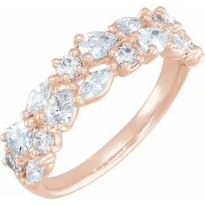 14K Rose 1 3/8 CTW Natural Diamond Anniversary Band