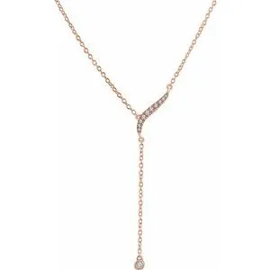 14K Rose 1/10 CTW Diamond Y 16-18" Necklace