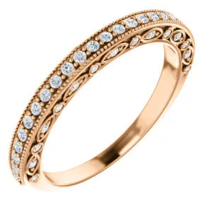 14K Rose 1/3 CTW Diamond Matching Band
