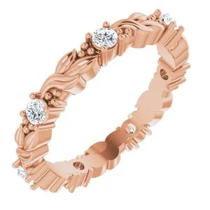 14K Rose 1/3 CTW Natural Diamond Eternity Band Size 4.5
