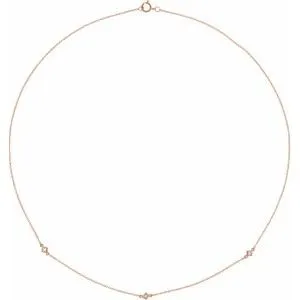 14K Rose 1/6 CTW Diamond 3-Station 18" Necklace