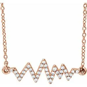 14K Rose 1/6 CTW Diamond Heartbeat 16-18" Necklace