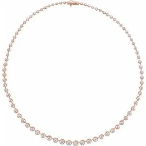 14K Rose 6 3/4 CTW Lab-Grown Diamond Graduated 16" Necklace