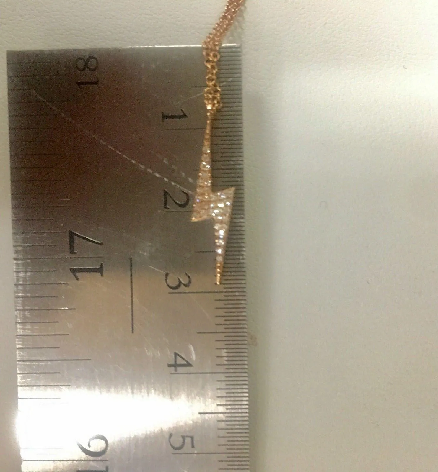 14k Rose Gold Diamond Lightning Necklace V0157