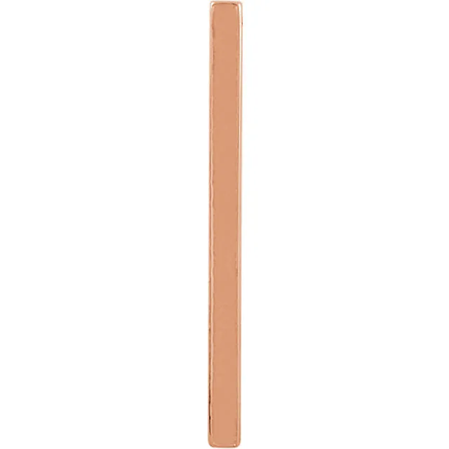 14k Rose Gold Vertical Bar Pendant