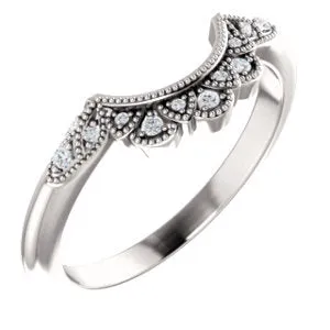 14K White .06 CTW Diamond Band