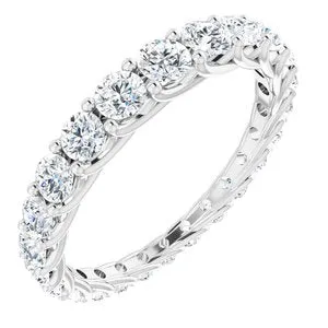 14K White 1 1/5 CTW Diamond Graduated Eternity Band Size 6