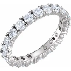14K White 1 3/4 CTW Diamond Eternity Band Size 4