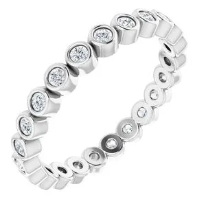 14K White 1/3 CTW Diamond Eternity Band Size 6