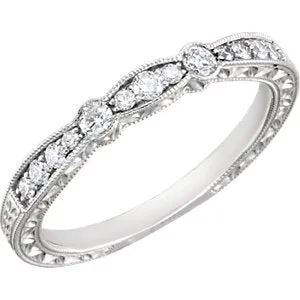 14K White 1/4 CTW Diamond Band Size 7